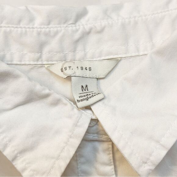 Est. 1946 White Button Down Tux Tail Shirt Medium Longline Curved Hem - Picture 3 of 9